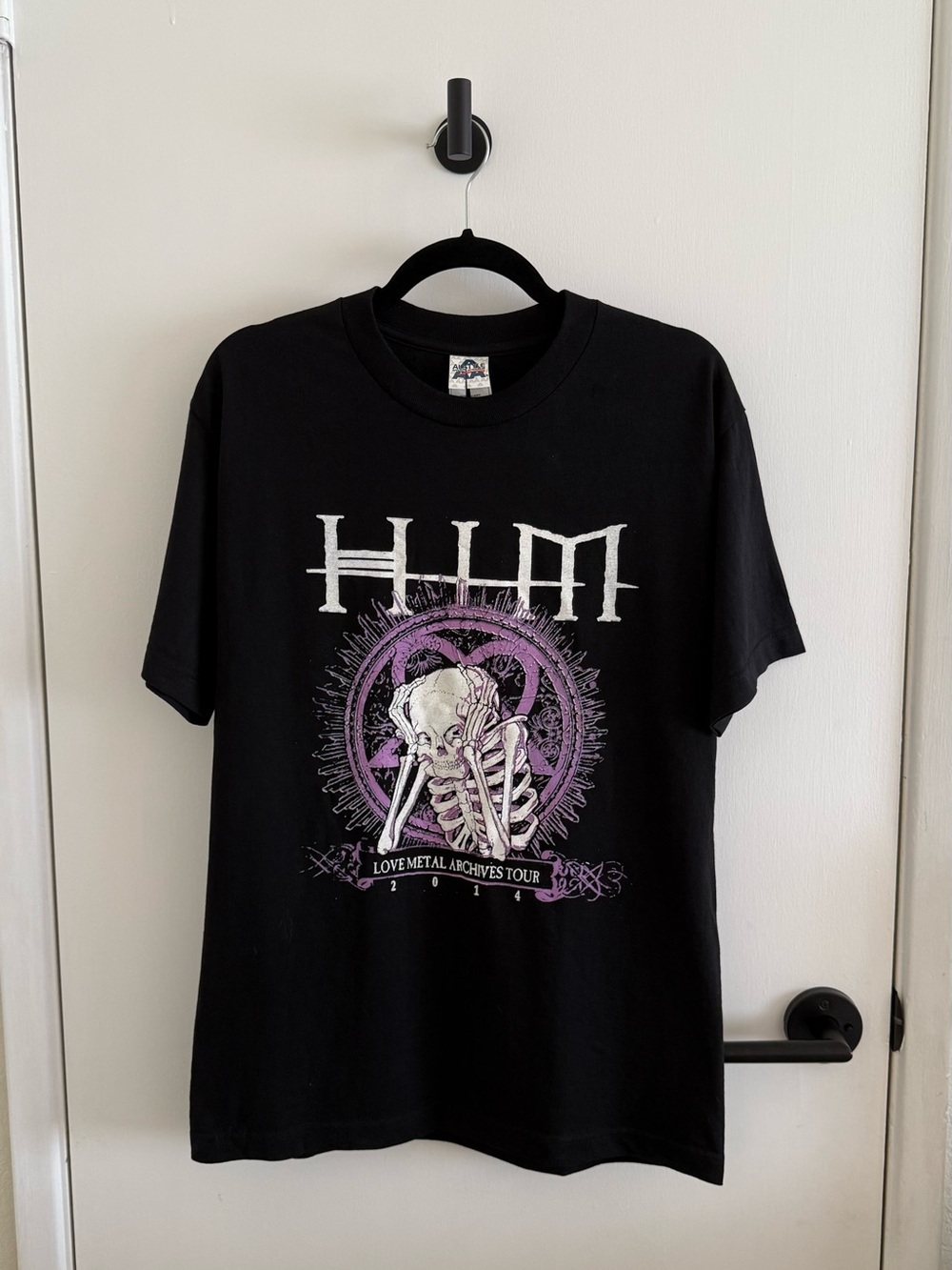 RARE Vintage HIM Love Metal Archives Tour 2014 T Shirt Wiltern Los Angeles NEW